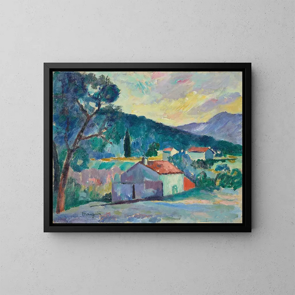 Le Mas de Saint-Tropez - Henri Manguin — inramlat konstverk på väggen