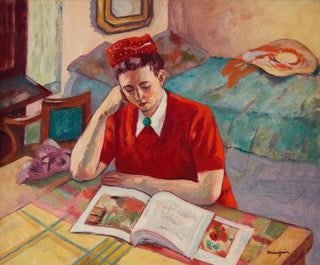Odette i röd turban - Henri Manguin — vy av konstverket