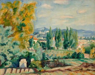 höstlandskap runt Saint-Tropez - Henri Manguin — vy av konstverket
