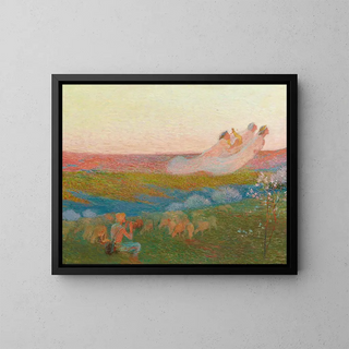 Berger och hans tre musor - Henri Martin — inramlat konstverk på väggen