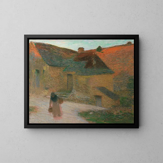 Derniers rayons, une ferme dans le Lot - Henri Martin — inramlat konstverk på väggen