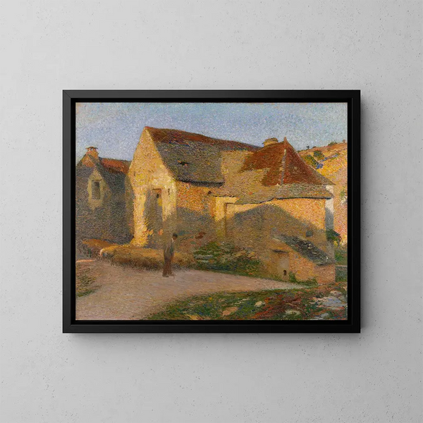 La vieille maison aux derniers rayons - Henri Martin — inramlat konstverk på väggen