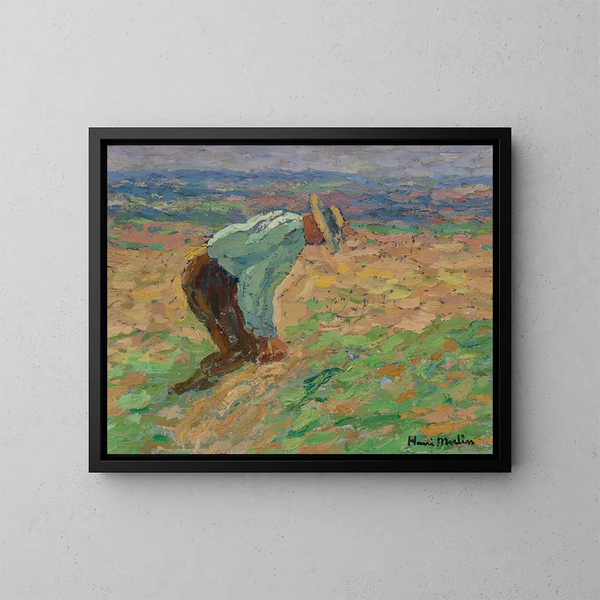 Lieur de gerbe - Henri Martin — inramlat konstverk på väggen