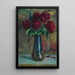 Pivoines rouges dans un vase Dalpayrat - Henri Martin — inramlat konstverk på väggen