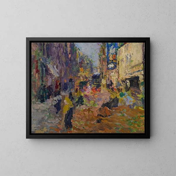 Stadsscen - Henri Martin — inramlat konstverk på väggen