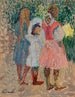 Tre små flickor i trädgården en sommarmorgon - Henri Martin — vy av konstverket