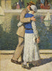 En par som går längs med Luxembourg-bassängen - Henri Martin — vy av konstverket