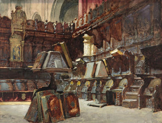 korgstolar i en spansk katedral - Henri Regnault — vy av konstverket