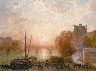 Henri Zuber - Paris The Seine And The Louvre At Sunset.webp