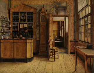 L'ancienne auberge Het Loodshuis à Anvers - Henri de Braekeleer — vy av konstverket