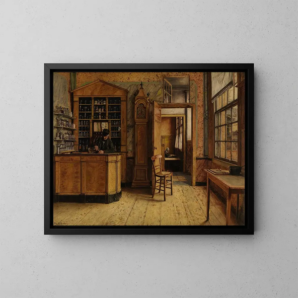 L'ancienne auberge Het Loodshuis à Anvers - Henri de Braekeleer — inramlat konstverk på väggen