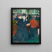 vid Moulin Rouge, två kvinnor valsar - Henri de Toulouse-Lautrec — inramlat konstverk på väggen