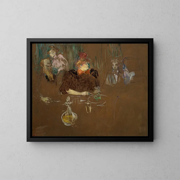 À la table de Monsieur et Madame Natanson - Henri de Toulouse-Lautrec — inramlat konstverk på väggen