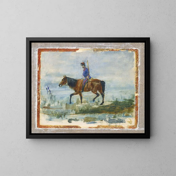 Hussards - Henri de Toulouse-Lautrec — inramlat konstverk på väggen