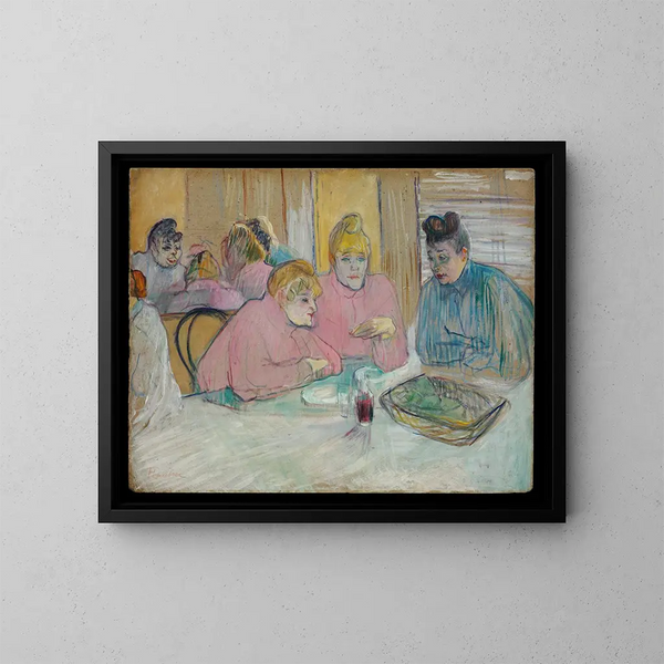 Les Dames dans la salle à manger - Henri de Toulouse-Lautrec — inramlat konstverk på väggen