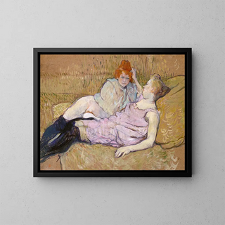 Le Canapé - Henri de Toulouse-Lautrec — inramlat konstverk på väggen