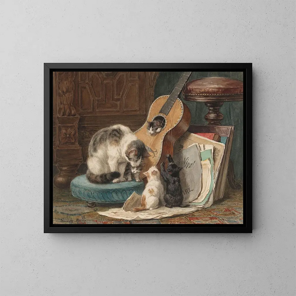Les Musiciens - Henriette Ronner-Knip — inramlat konstverk på väggen