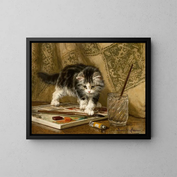 Le Jeune Artiste - Henriette Ronner-Knip — inramlat konstverk på väggen