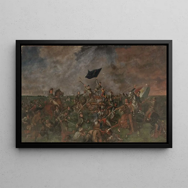 La bataille de San Jacinto - Henry Arthur McArdle — inramlat konstverk på väggen