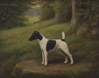 Paddock Paprika, en terrier i ett landskap - Henry Crowther — vy av konstverket