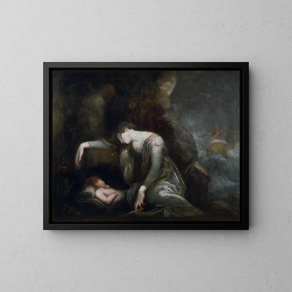 Danaé och Perseus på Serifos - Henry Fuseli — inramlat konstverk på väggen