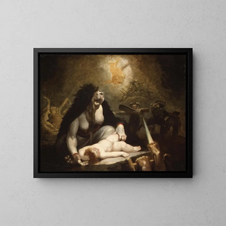 La Sorcière de la Nuit som besöker häxorna i Lappland - Henry Fuseli — inramlat konstverk på väggen