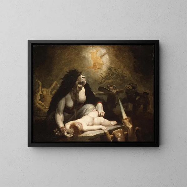 La Sorcière de la Nuit som besöker häxorna i Lappland - Henry Fuseli — inramlat konstverk på väggen