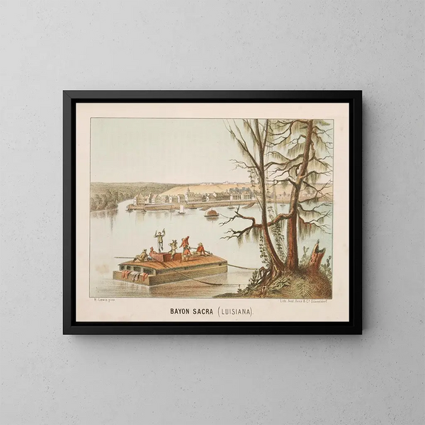 Bayou Sacra, Louisiana - Henry Lewis — inramlat konstverk på väggen