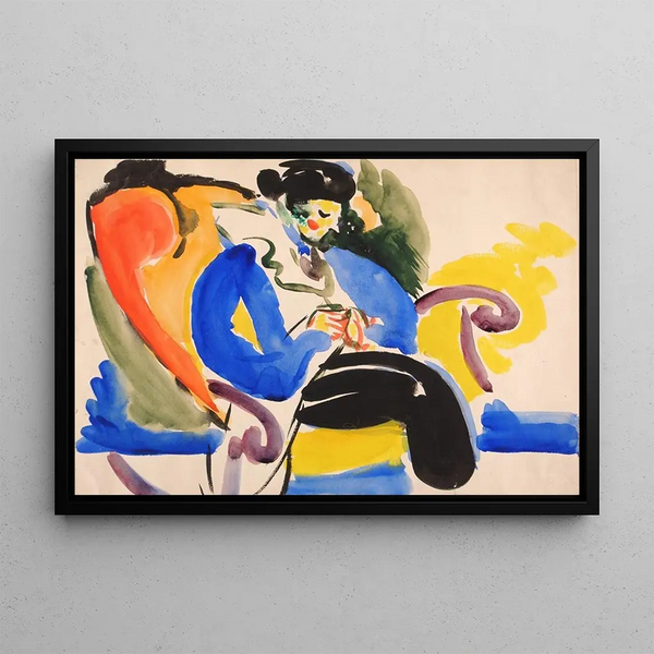 Calligraphie 2 Femme sur Chaise - Henry Lyman Saen — inramlat konstverk på väggen