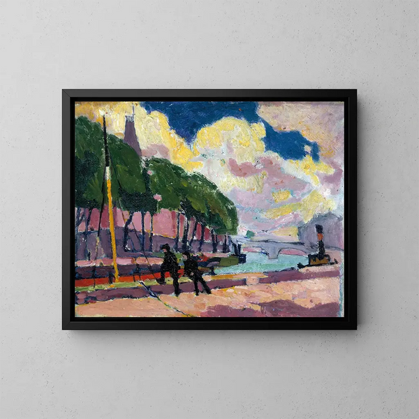 På Rive de la Seine - Henry Lyman Saen — inramlat konstverk på väggen