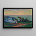 Le brûlage de goémon en bord de mer - Henry Moret — inramlat konstverk på väggen