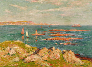 Voile blanche, voile rouge i Bretagne - Henry Moret — vy av konstverket