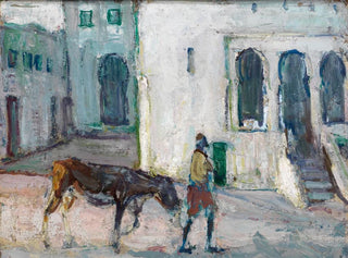 Henry Ossawa Tanner - Street Scene Tangier Man Leading Calf.webp