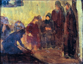 Studie av Kristus som tvättar lärjungarnas fötter - Henry Ossawa Tanner — vy av konstverket