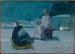 Studie för Kristus och Nikodemus på ett tak - Henry Ossawa Tanner — vy av konstverket
