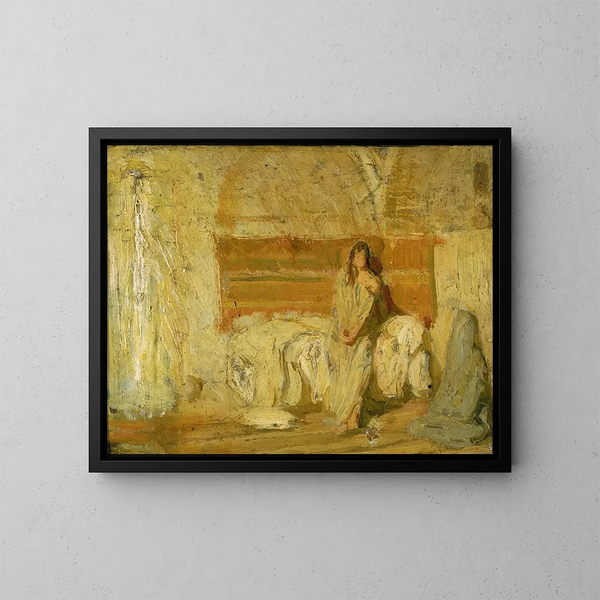 Studie för Annunciationen - Henry Ossawa Tanner — inramlat konstverk på väggen