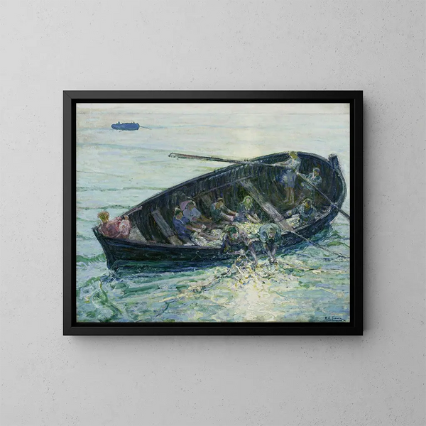 La pêche miraculeuse - Henry Ossawa Tanner — inramlat konstverk på väggen