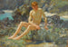 Nu på klipporna - Henry Scott Tuke — vy av konstverket