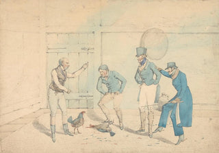Henry Thomas Alken - A Cockfight Watched by Four Men in an OutHouseThe Death.webp