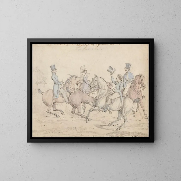 Promenade matinale - Henry Thomas Alken — inramlat konstverk på väggen