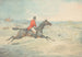 Cavalier sur un cheval brun sautant un mur - Henry Thomas Alken — vy av konstverket