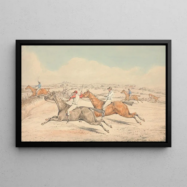 Henry Thomas Alken - Steeplechasing The Field Coming up to a Ditch.webp