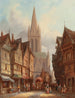 Market Day in Honfleur, Normandy - Henry Thomas Schafer — vy av konstverket
