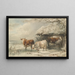 Vaches en hiver - Henry Willis — inramlat konstverk på väggen