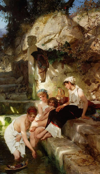 Henryk Siemiradzki - Roman idyll Before the bath.webp