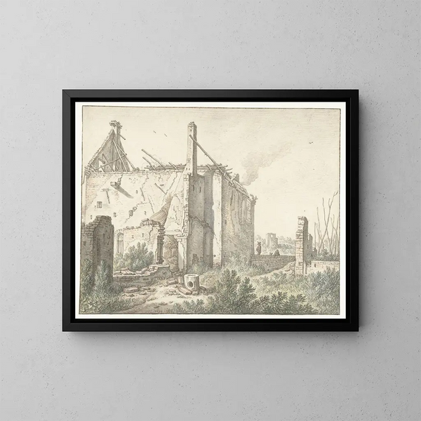 Rune d'une maison à Utrecht - Herman Saftleven — inramlat konstverk på väggen