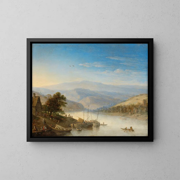 Vue du Rhin près d'Andernach - Herman Saftleven — inramlat konstverk på väggen