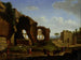 En romersk vy av ruinerna av Venus- och Roms tempel med Colosseum och Konstantins båge - Herman van Swanevelt — vy av konstverket