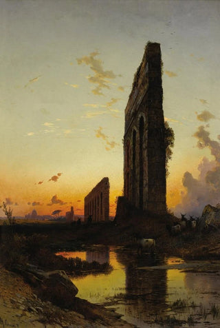 Hermann David Salomon Corrodi - Sunset by the Ruins.webp