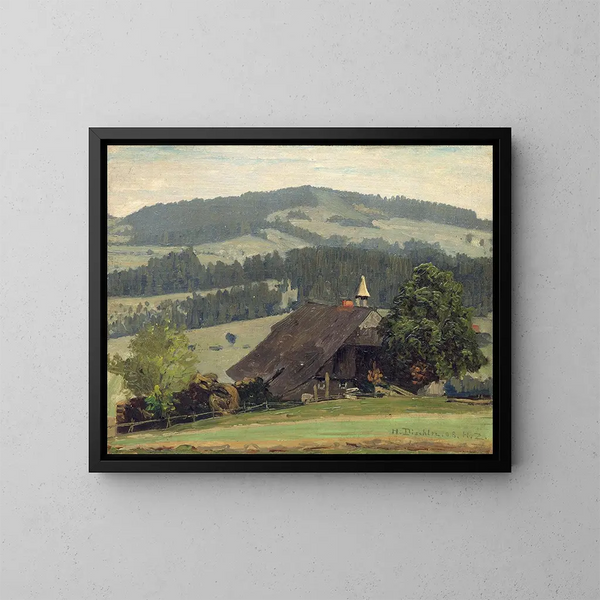 Ferme Ospelehof i Hinterzarten - Hermann Dischler — inramlat konstverk på väggen